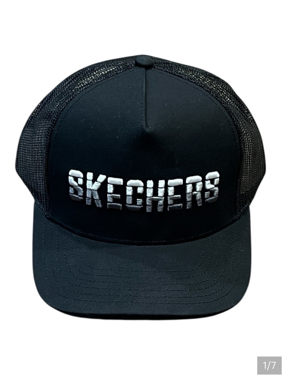 Skechers Black Mesh Cap Unisex- One Size Fits Most